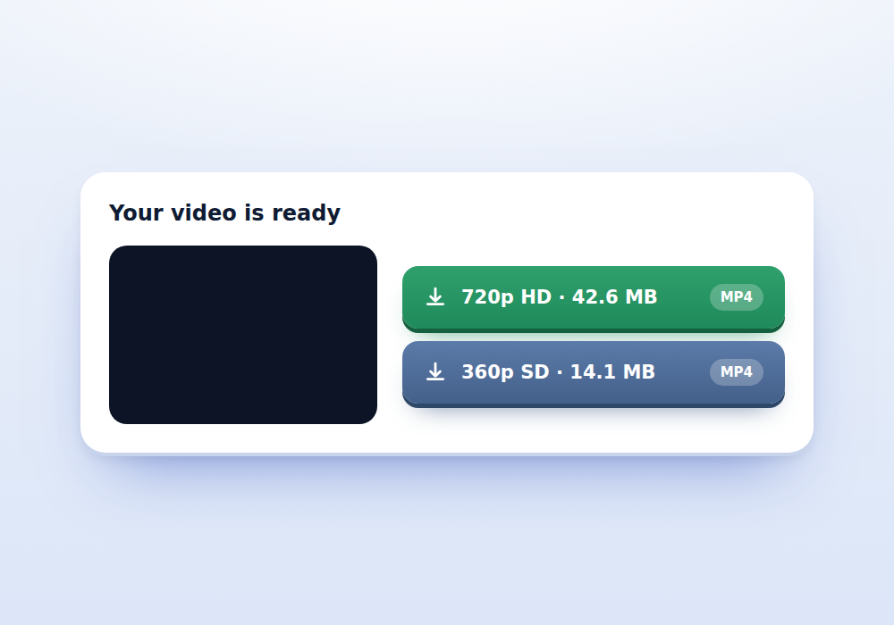 Choosing HD or SD quality in the Facebook video downloader