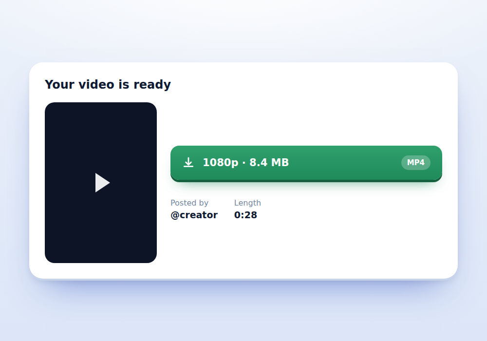 Saving the MP4 after using the Instagram video downloader to download an Instagram video